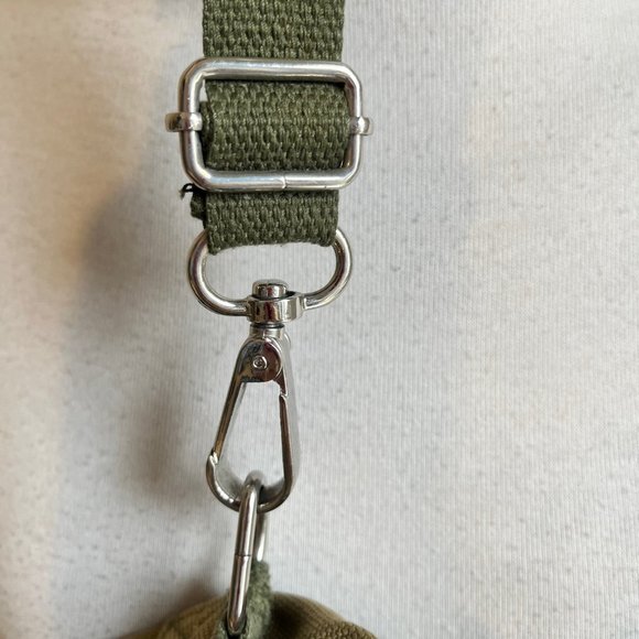 Lorna Jane Khaki Small Canvas Style Cross Body Bag w'  Long Strap - Picture 5 of 14